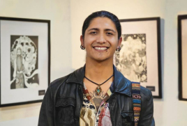 Estudiante UFRO exhibe sus obras en Museo Ferroviario de Temuco 