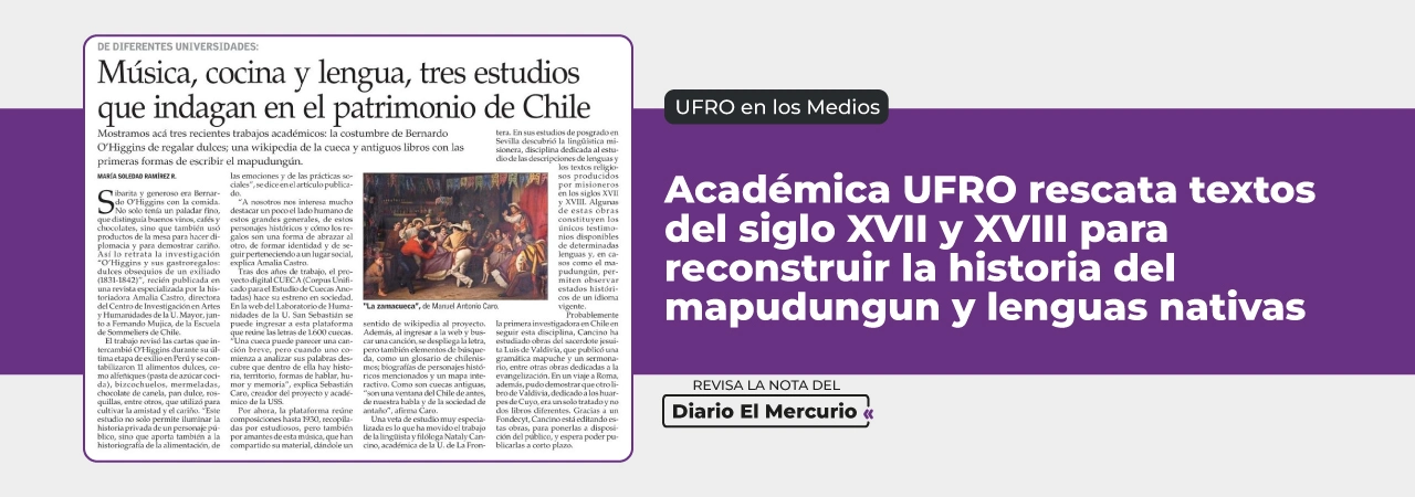 Música, cocina y lengua, tres estudios que indagan en el patrimonio de Chile Música, cocina y lengua, tres estudios que indagan en el patrimonio de Chile